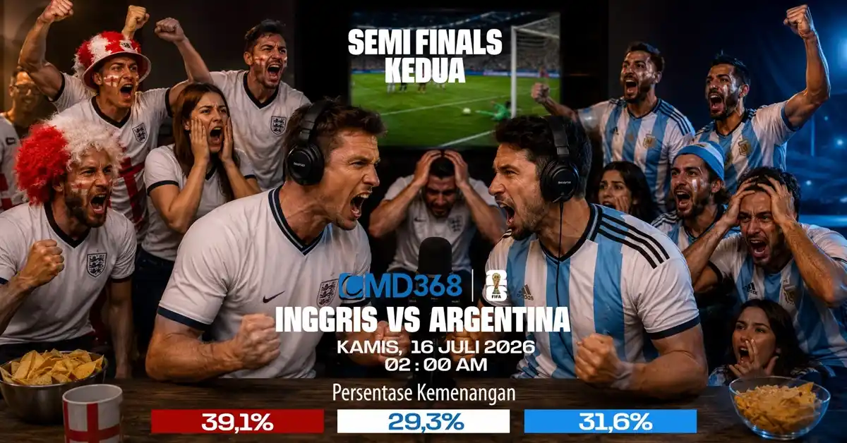 Prediksi kemenangan Inggris vs Argentina di semifinal Piala Dunia 2026